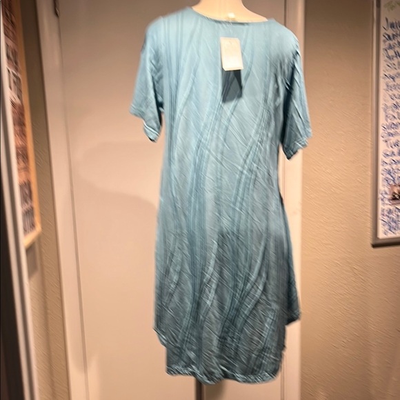 Casual Blue Scoop Neck Mini Sundress - Picture 10 of 16
